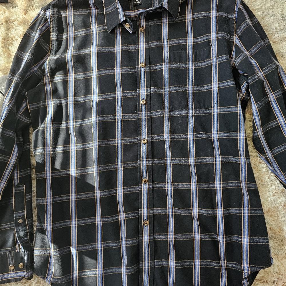 Banana Republic Mens Black, Blue and Brown Dress Shirt